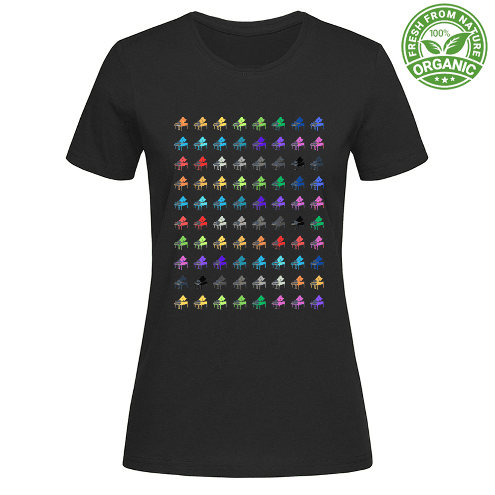 T-Shirt Donna Organica T-Shirt Donna Organica Piano Multicolore