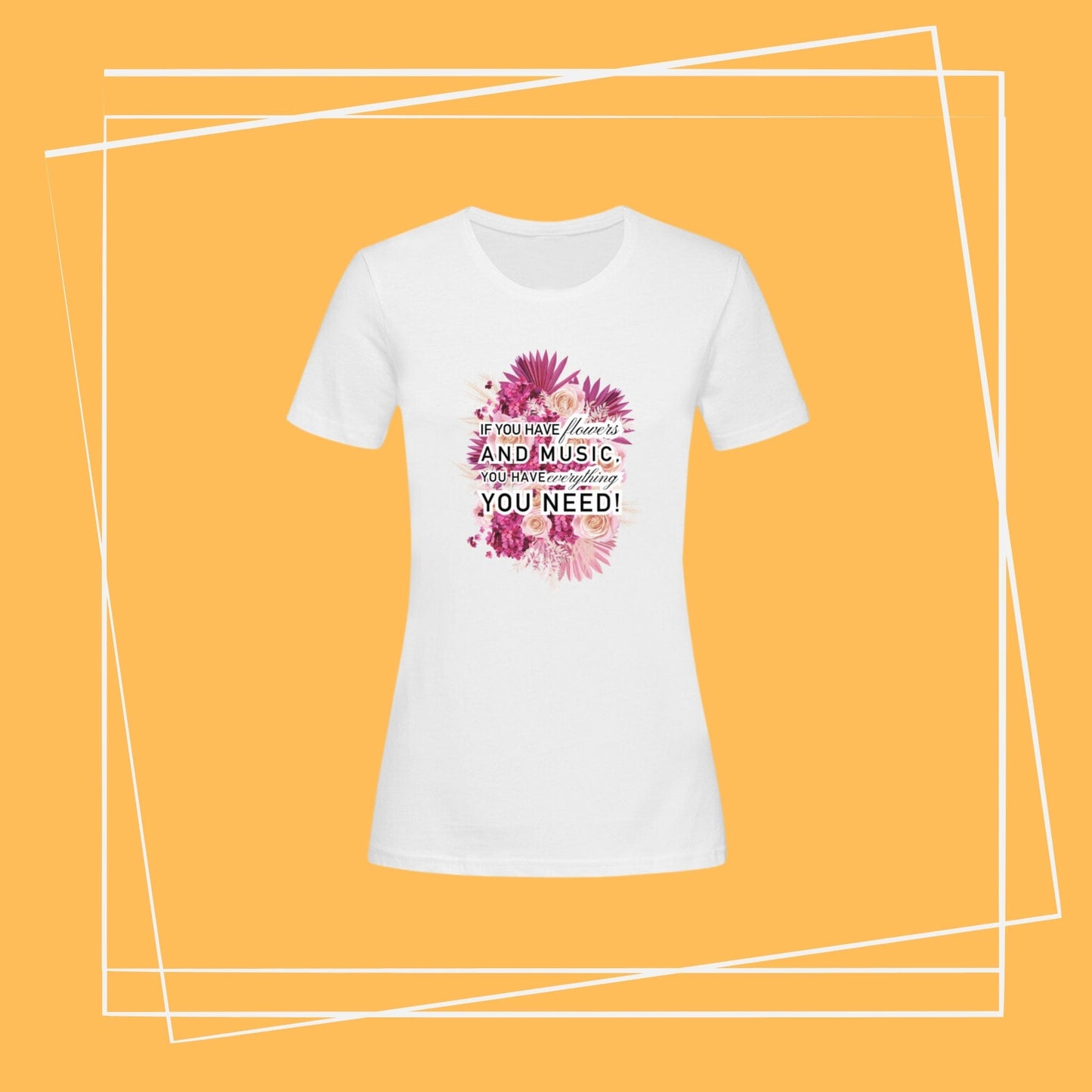 Maglietta da donna con fiori musicali