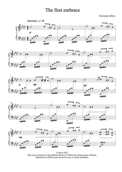 THE FIRST EMBRACE by composer GIOVANNI ALLEVI - digital sheet music for piano solo