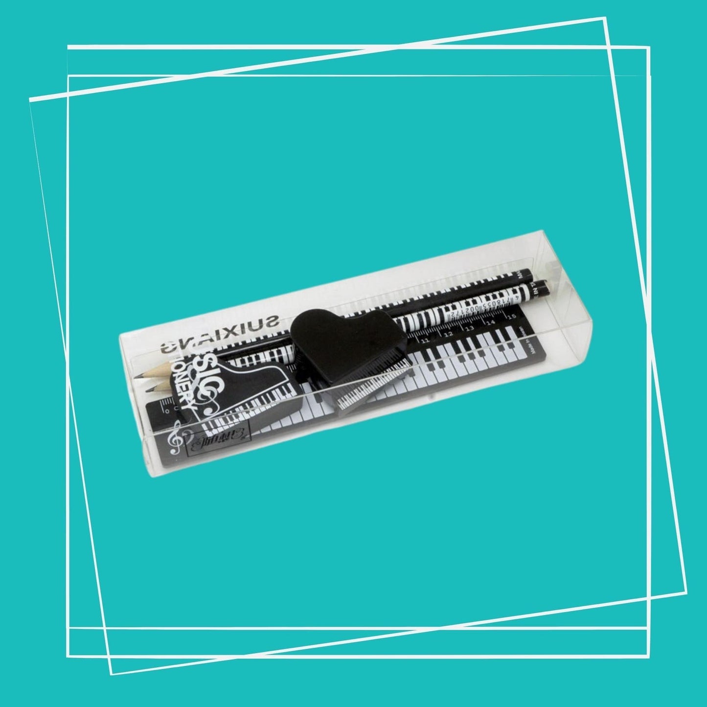 Music Stationery Set Piano Student Piano black