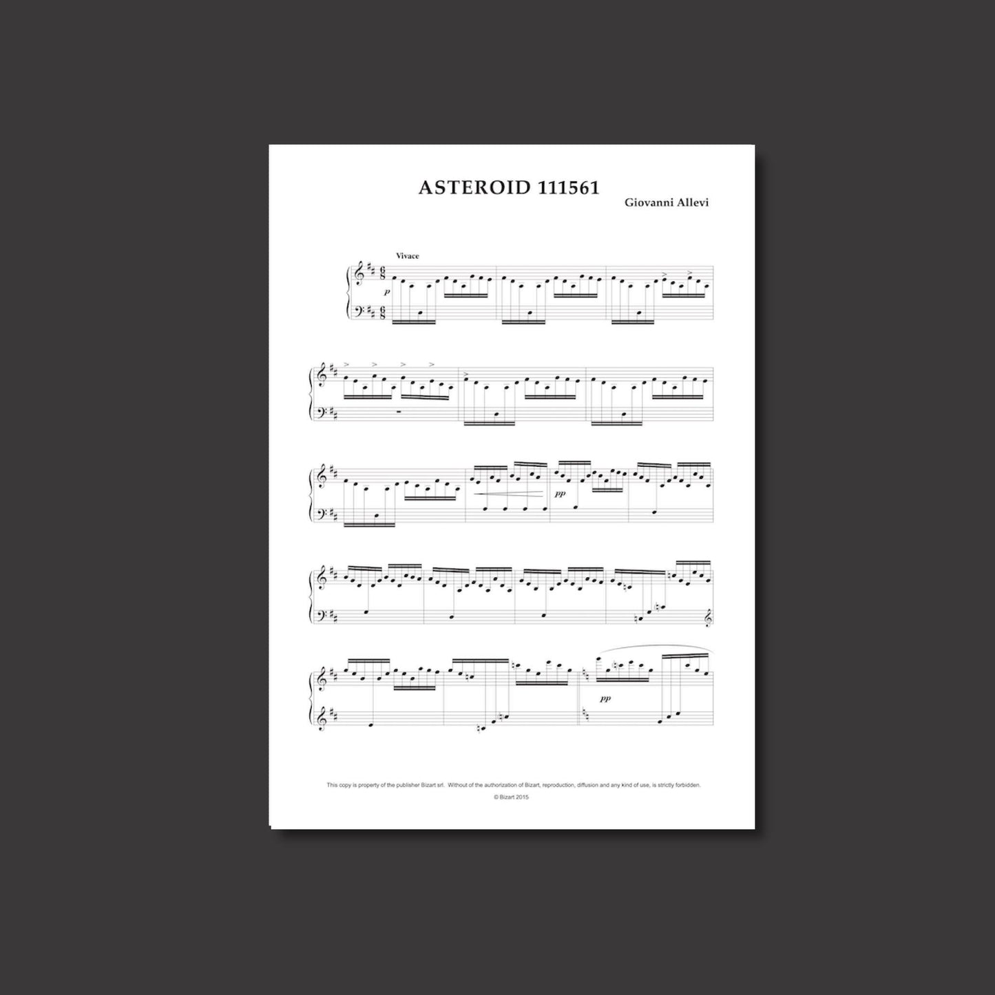 ASTEROID 111561 by composer GIOVANNI ALLEVI - digital sheet music for piano solo