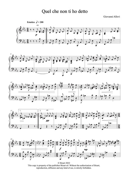 QUEL CHE NON TI HO DETTO by composer GIOVANNI ALLEVI - digital sheet music for piano