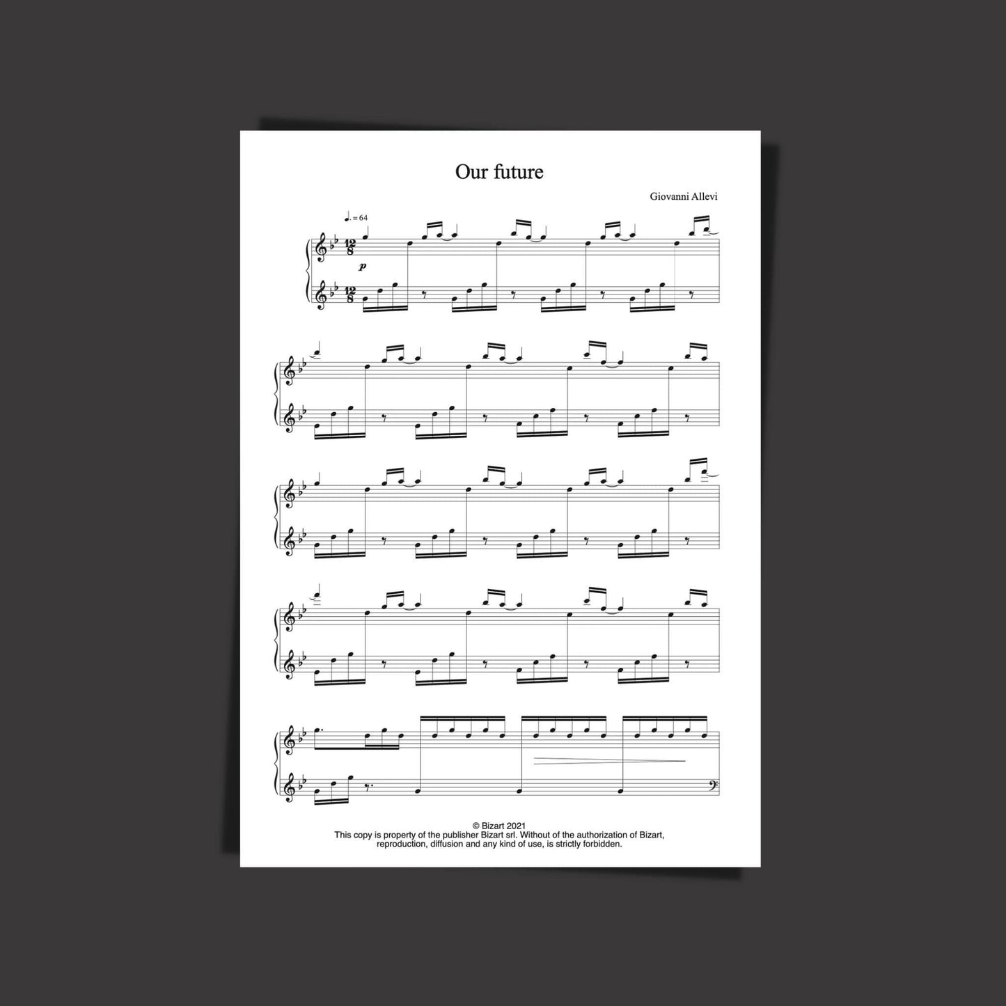 OUR FUTURE by composer and pianist GIOVANNI ALLEVI - digital sheet music opening
