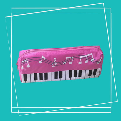 Piano Key Canvas Zipper - Pencil Stationery Pink